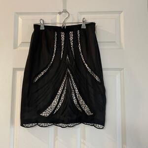 TAHARI ASL LUXE Black Champagne Stained Glass Lace. Size 12P